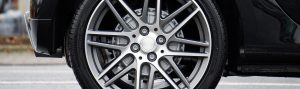 Car wheel closeup