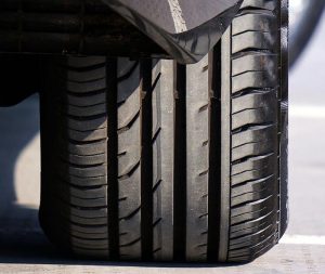 Vehicle tyre closup of the tread